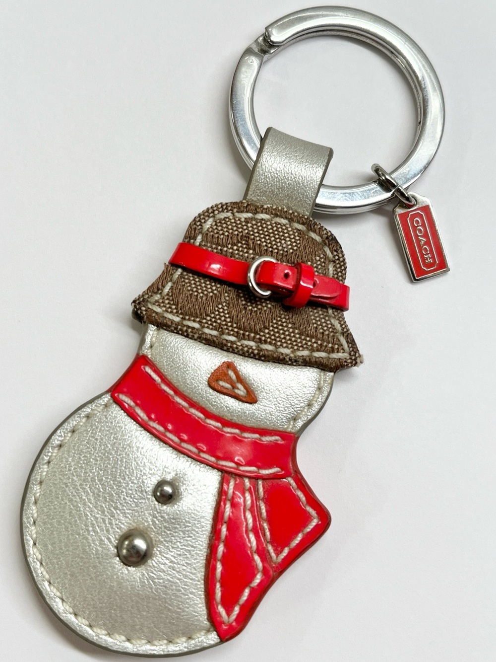 Coach Snowman Key Fob Bag Charm Vintage EUC